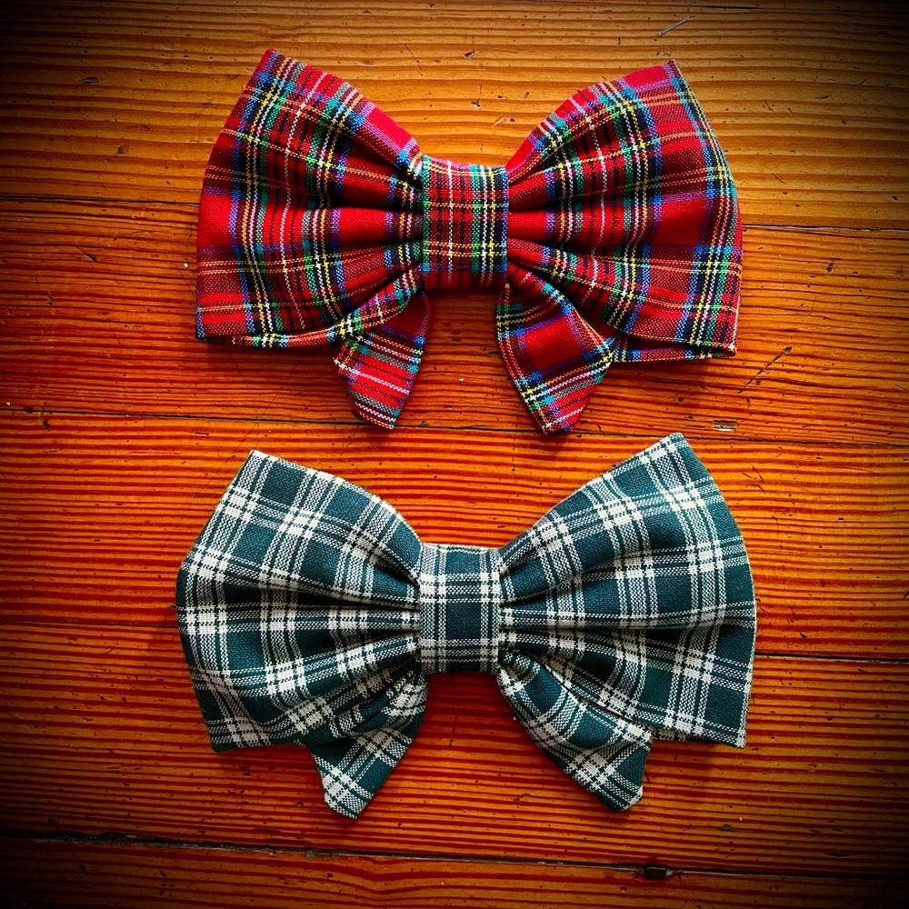 Christmas Plaid Holiday Girls Hair Bow
